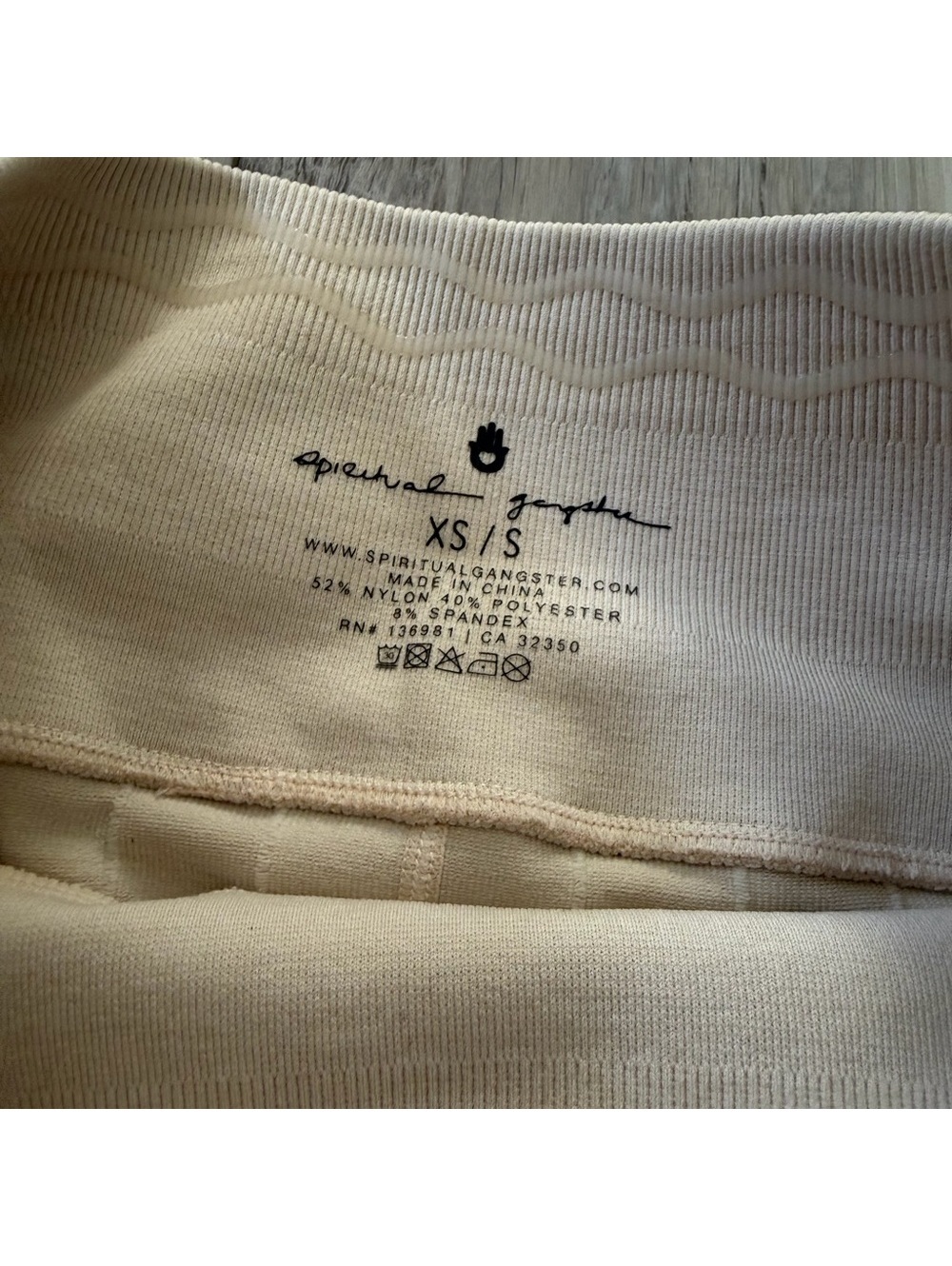 Spiritual Gangster Neutral Amara Wide Rib Heather Seamless Biker Short xs/s - Picture 5 of 8